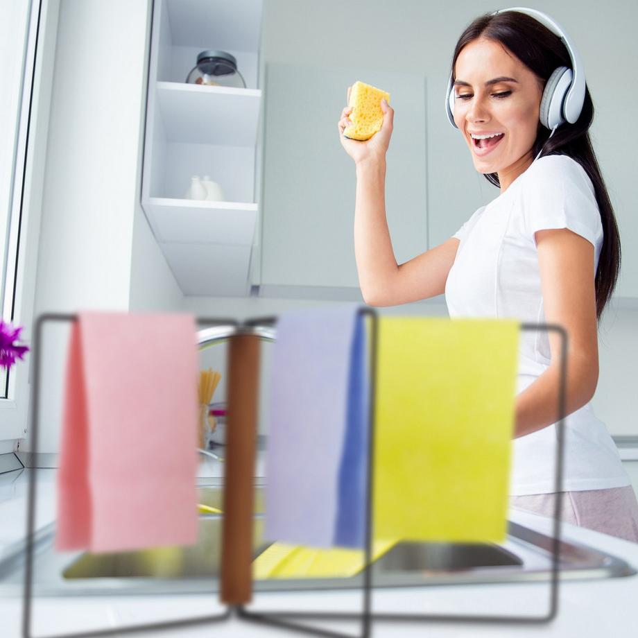 B2X Klappbarer Geschirrtuchhalter mit 3 Stangen  