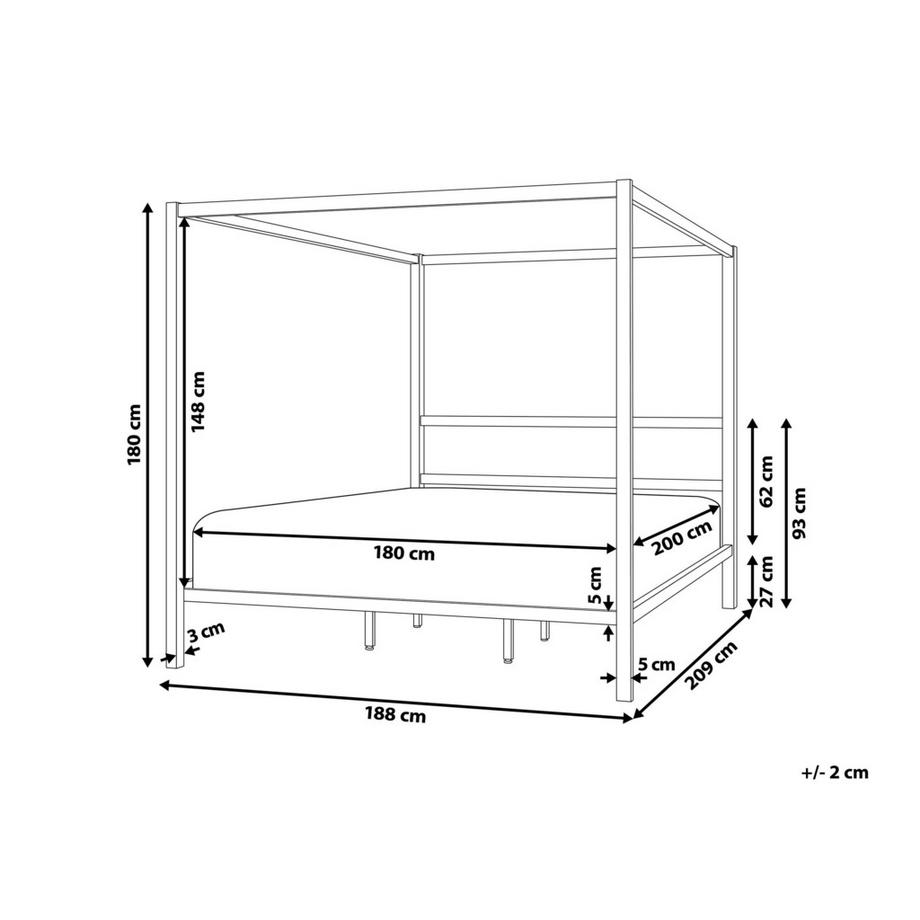 Beliani Himmelbett aus Stahl Industriell LESTARDS  