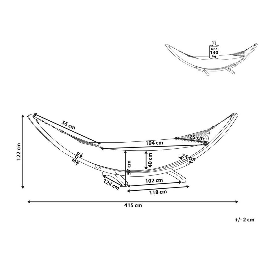 Beliani Hängematte aus Lärchenholz Skandinavisch TREVISO  