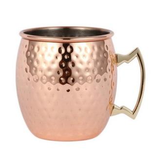 eStore Kupferfarbener Becher aus Edelstahl - gehämmert  