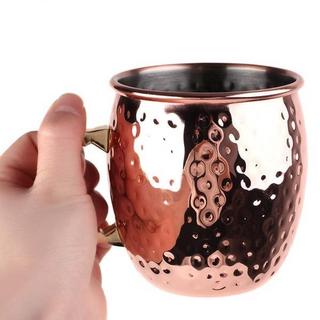 eStore Kupferfarbener Becher aus Edelstahl - gehämmert  