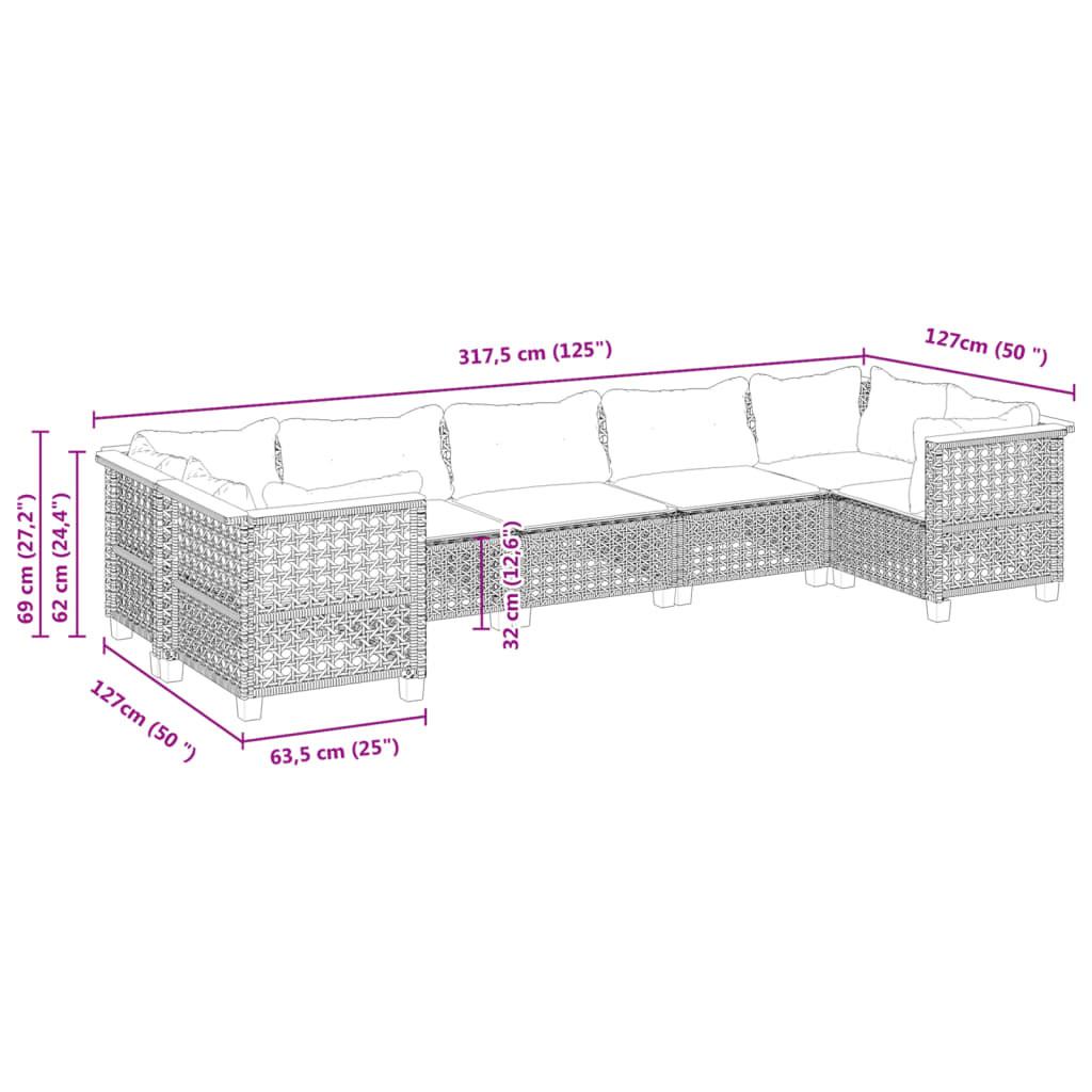 VidaXL Ensemble de canapés de jardin rotin synthétique  