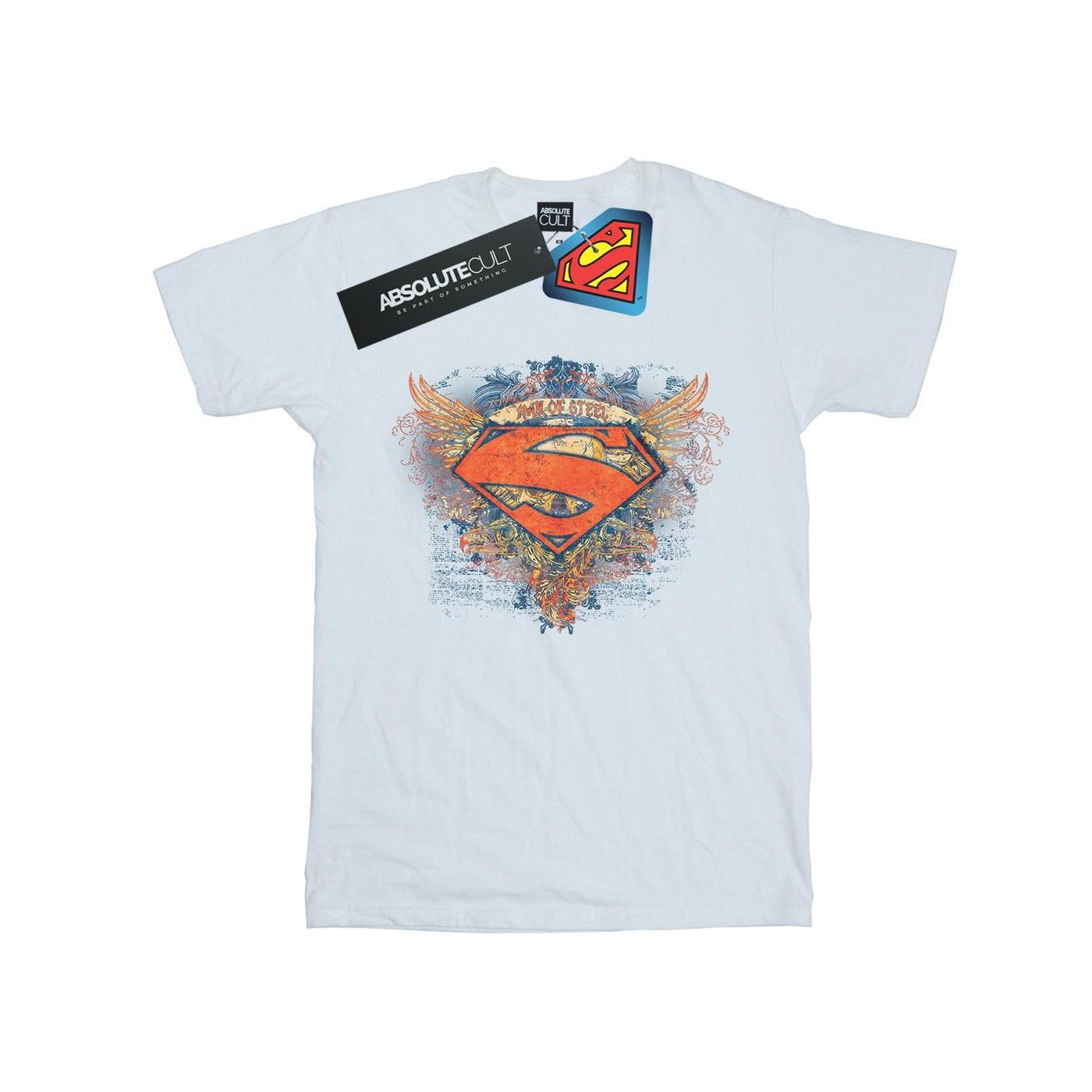 Image of Superman Wings Shield Tshirt Damen Weiss M
