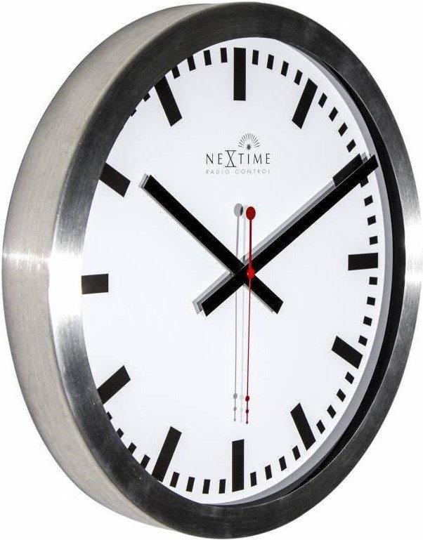 NeXtime Wanduhr Station RCC Ø 35 cm Weiss  