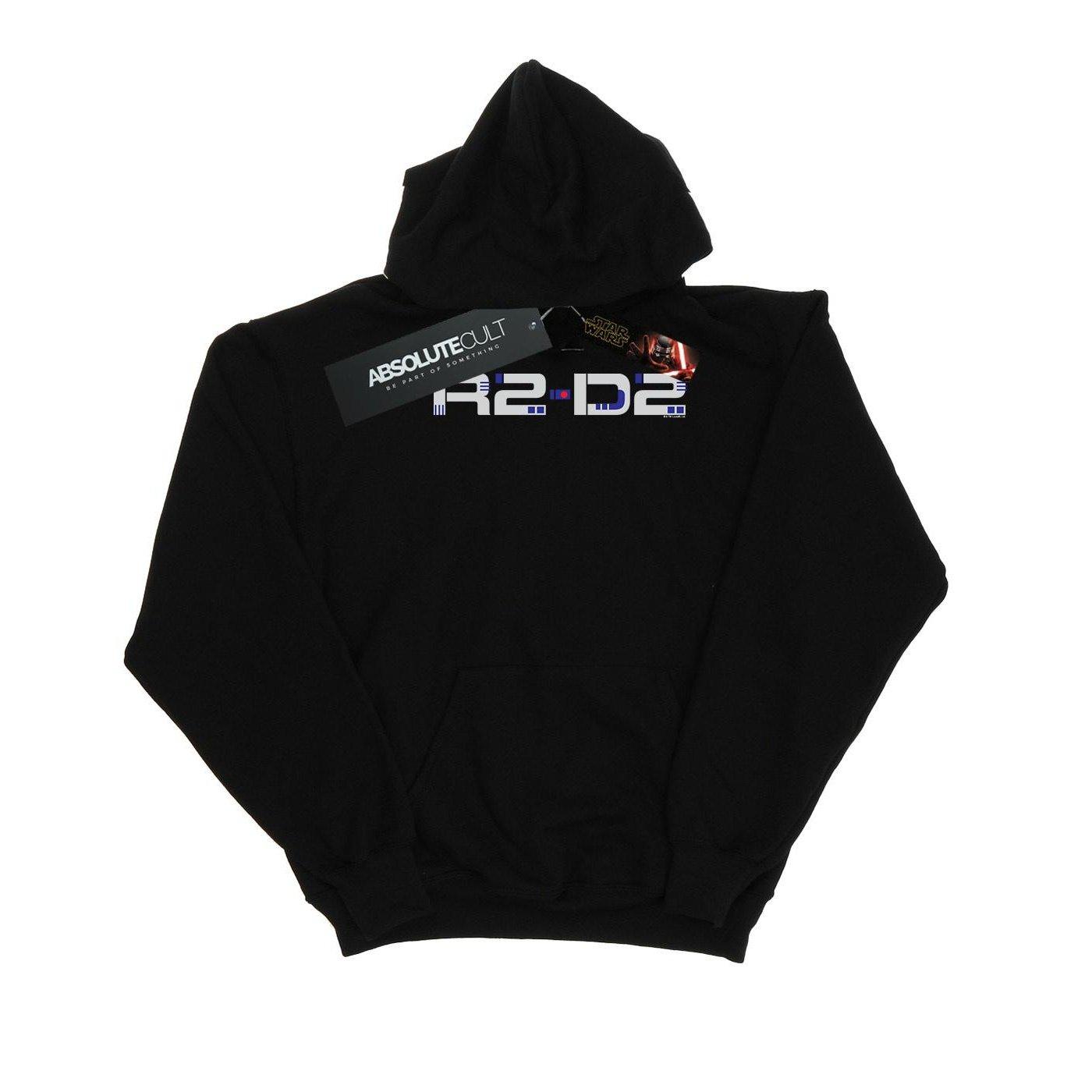 Image of The Rise Of Skywalker R2d2 Text Logo Kapuzenpullover Damen Schwarz L