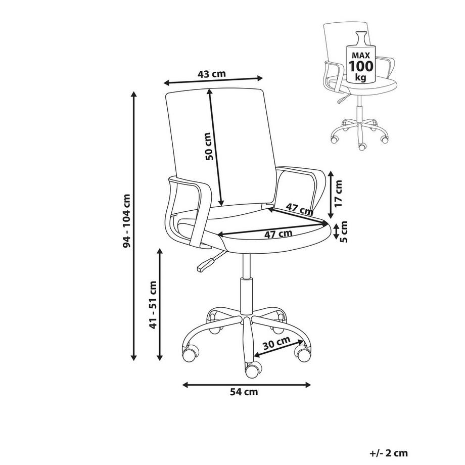 Beliani Chaise de bureau en Tissu maillé Scandinave EASE  