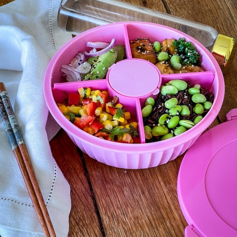 Yumbox Yumbox Poke Bowl Schüssel Schale mit 4-teiligem Teiler, Guavenrosa  