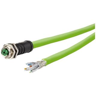 METZ CONNECT  M12 Industrial Ethernet Leitung, X-kodiert, 1.0 m, M12 Buchse gerade - freies Leitungsende, Torsion 