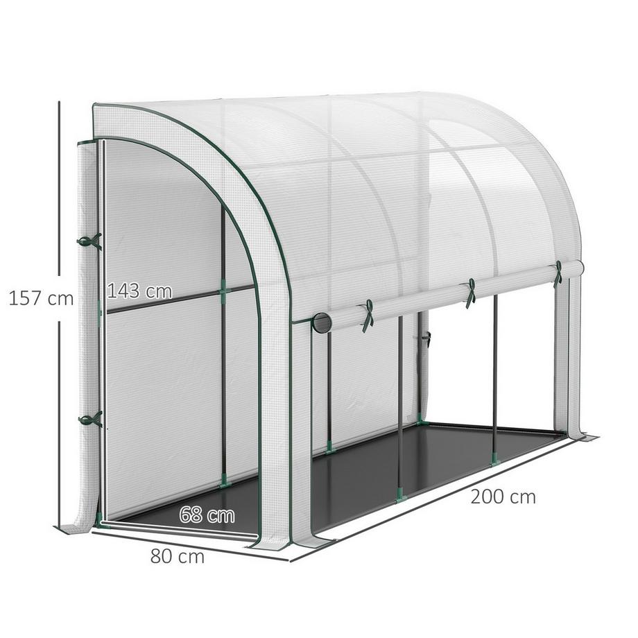 Northio Serra con porta scorrevole, serra in pellicola resistente all'inverno in acciaio, serra per balcone, giardino, serra per pomodori con protezione UV 300x80x157cm serra per pomodori per ortaggi fiori piante bianca  
