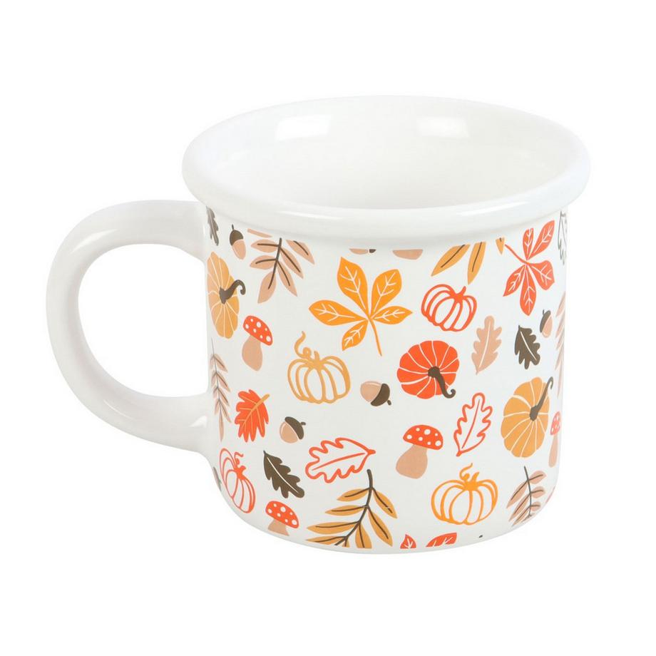 Kaffeebecher, Herbstblätter Und Kürbisse