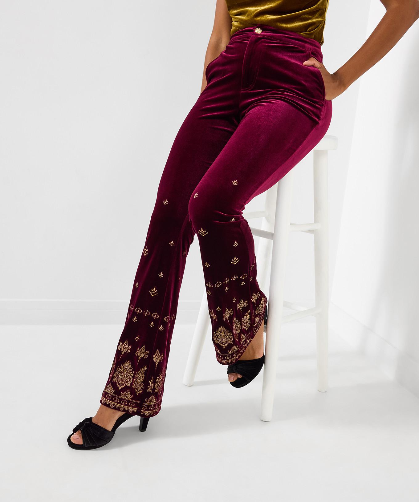 Joe Browns Pantaloni Svasati Ricamati in Velluto  