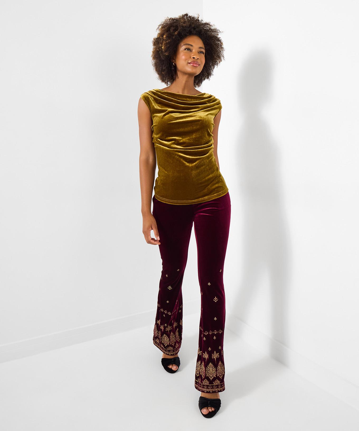 Joe Browns Pantaloni Svasati Ricamati in Velluto  