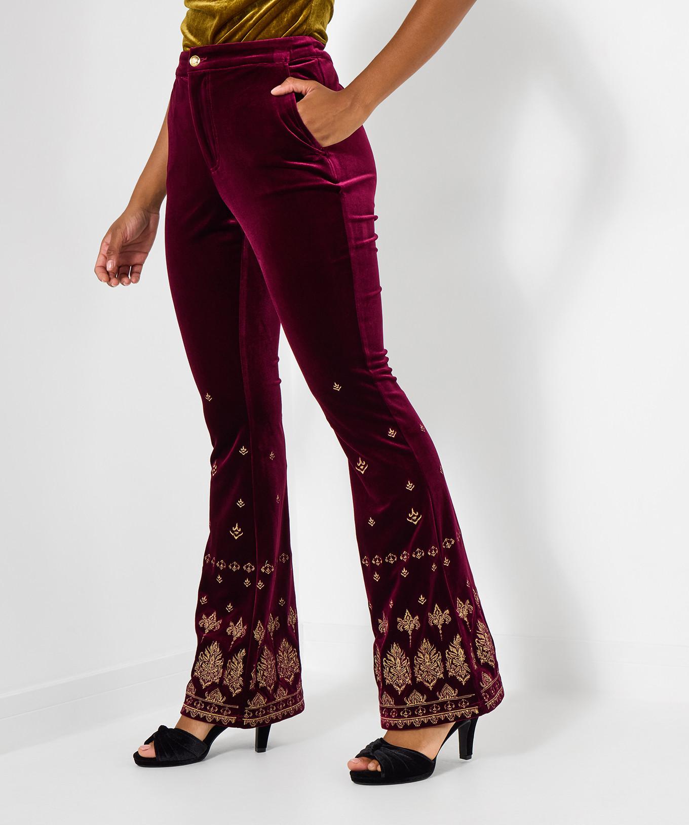 Joe Browns Pantaloni Svasati Ricamati in Velluto  