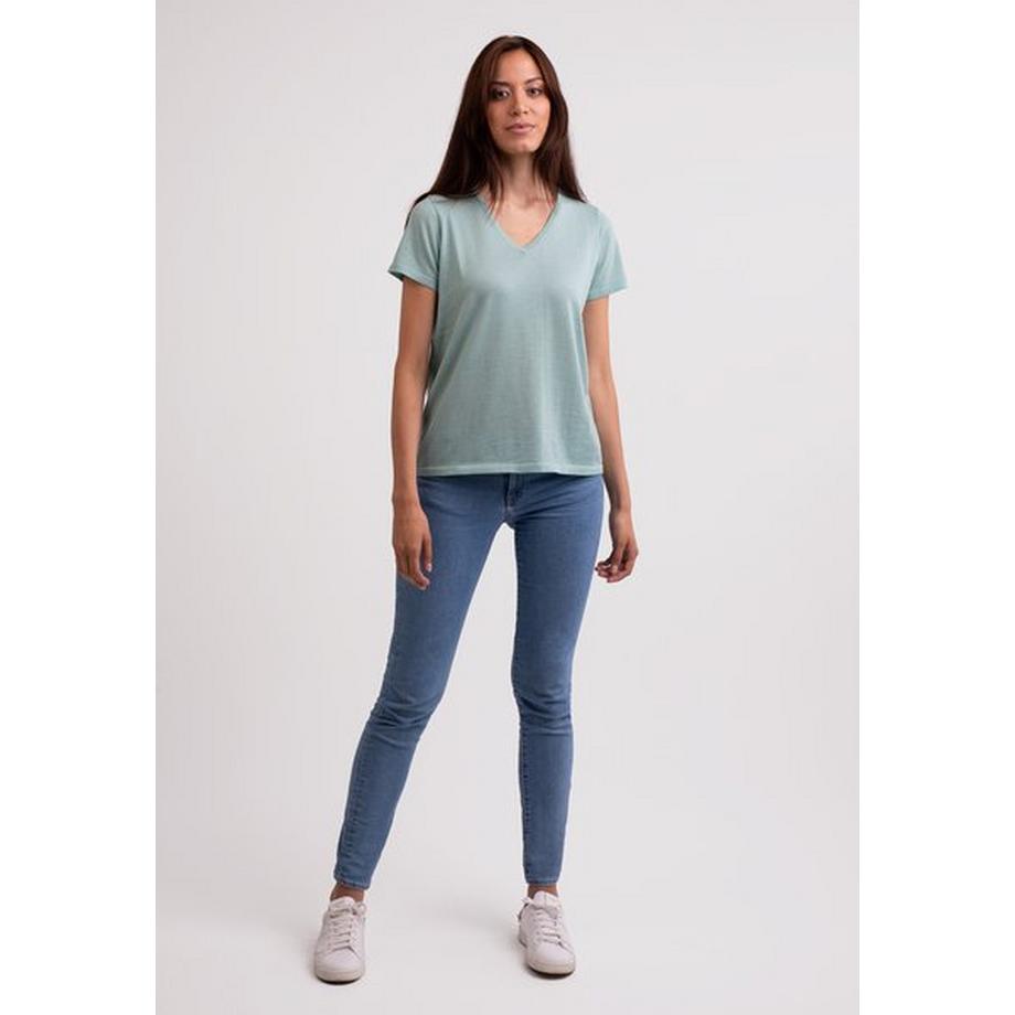 CASH-MERE.CH T-Shirt Manches Courtes Col V  
