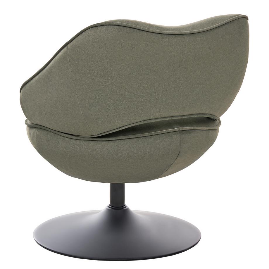 Beliani Fauteuil pivotant en Velours Rétro SANDET  