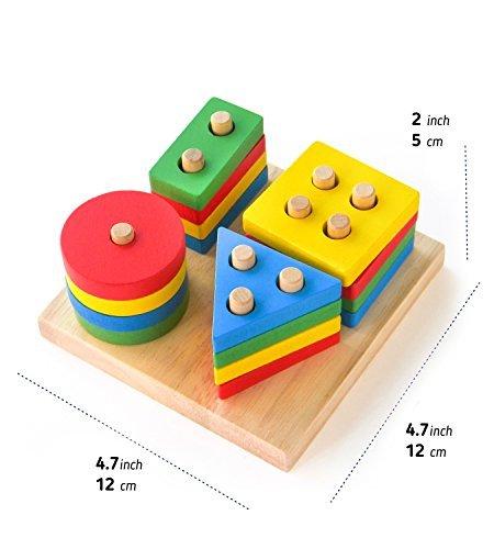 Activity-board  Empileur de trieur de forme colorée de jouet empilable en bois pour enfants 