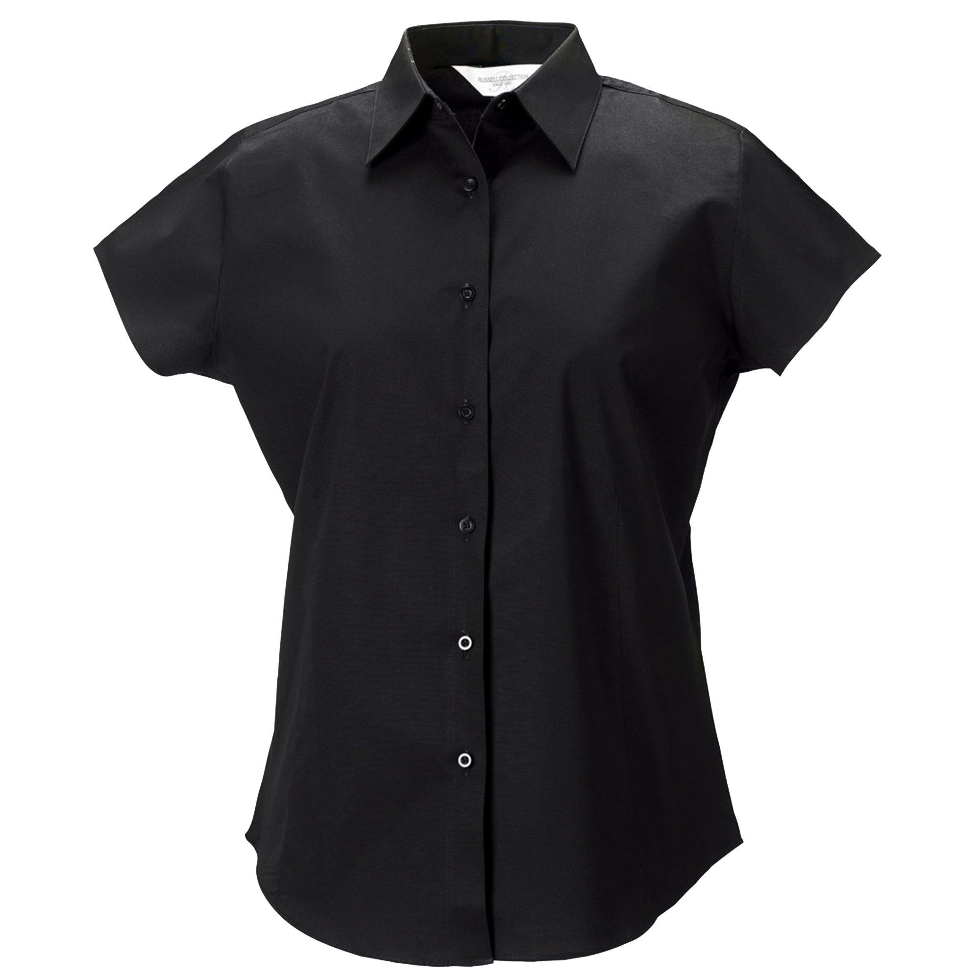 Image of Collection Easy Care Bluse, Kurzarm Damen Schwarz XS