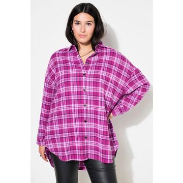 Camicia dal taglio oversize con quadri e maniche lunghe