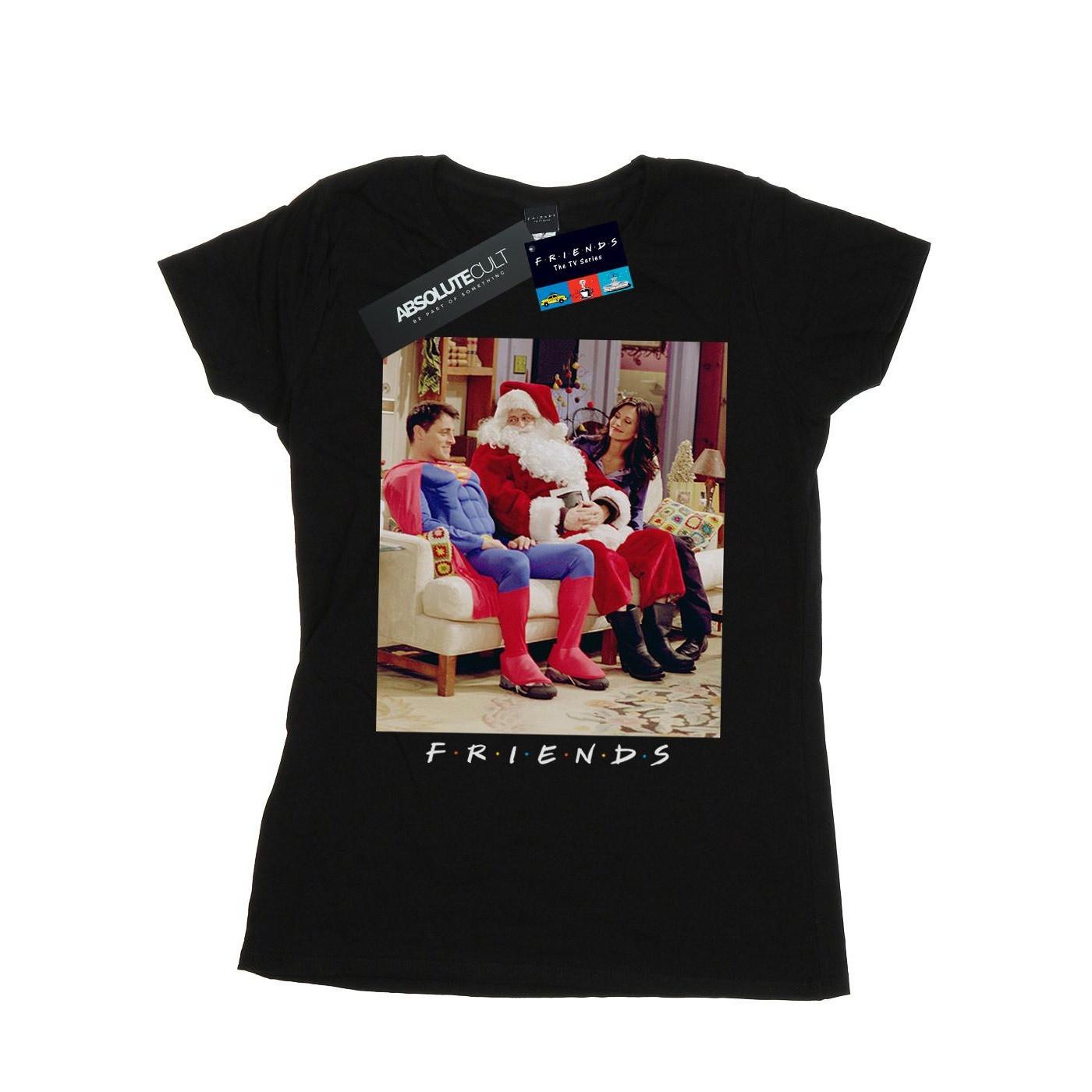Image of Superman And Santa Tshirt Damen Schwarz M