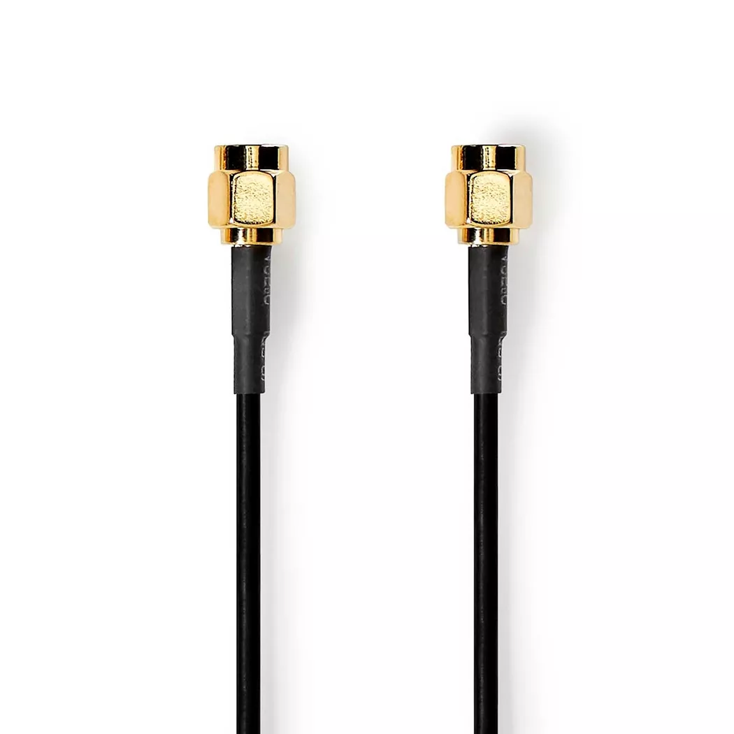 Nedis – Antennenkabel | SMA Stecker Vergoldet 50 Ohm Einschalig 1,00 m Rund PVC Schwarz Etikett, 0.75M