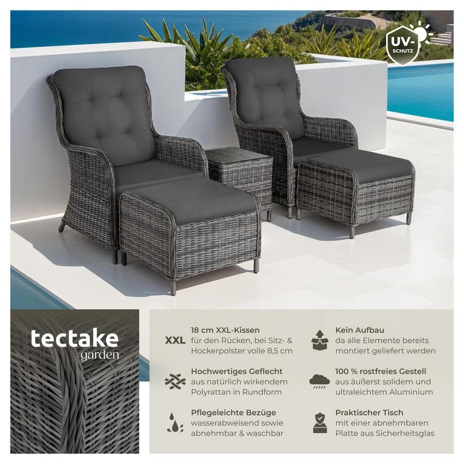 Tectake Salon de jardin BENISSA pour 2 à 4 personnes  