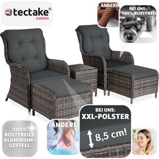 Tectake Aluminium Rattan Sitzgruppe Benissa 2+2  