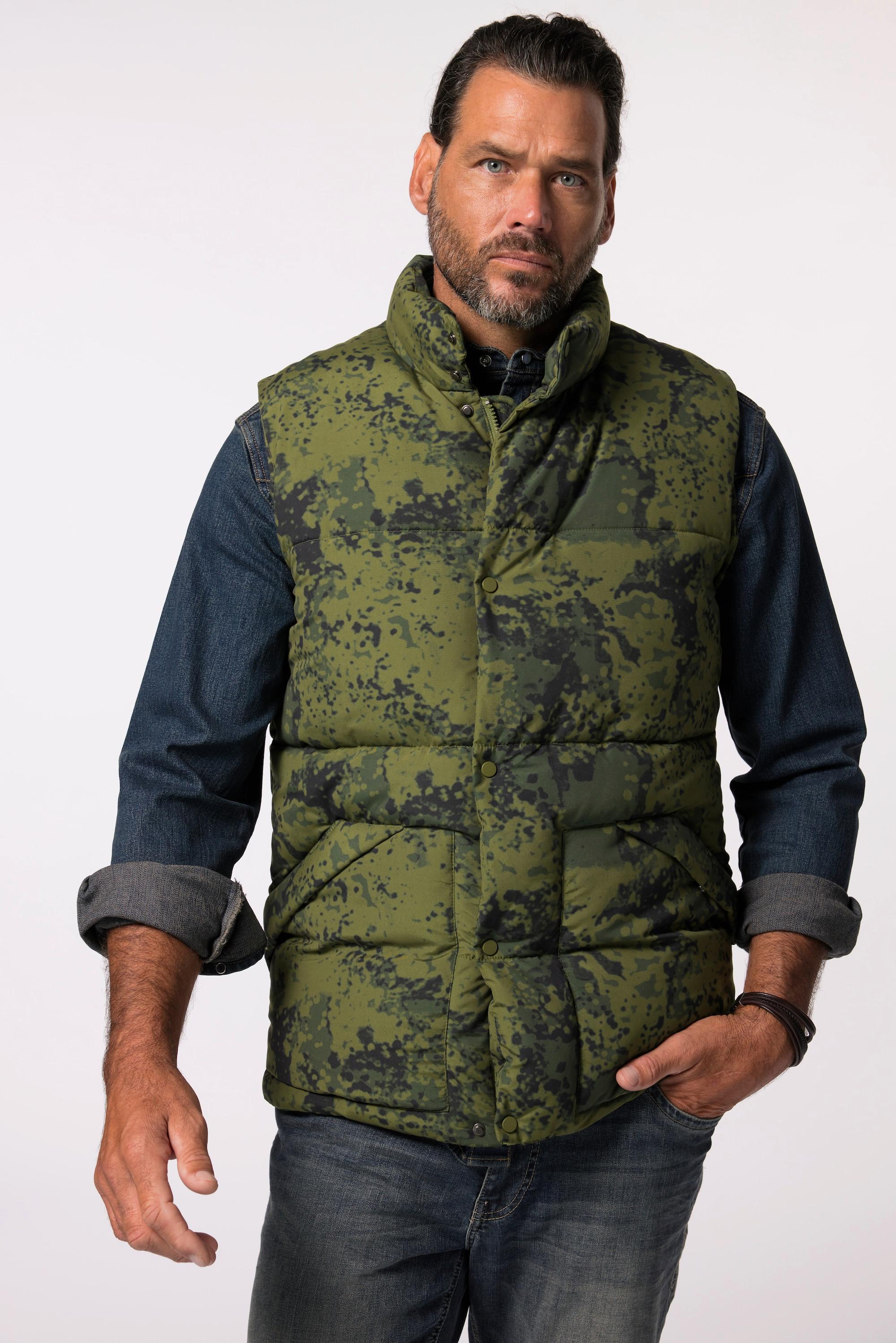 JP1880  Gilet trapuntato per l'outdoor con camouflage, disponibile fino alla tg. 7XL 