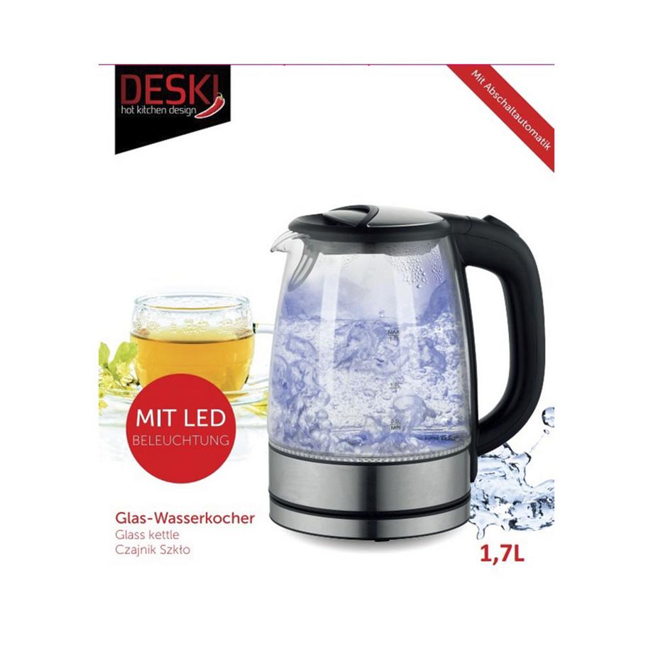 Deski Bouilloire 1.7L verre/inox  