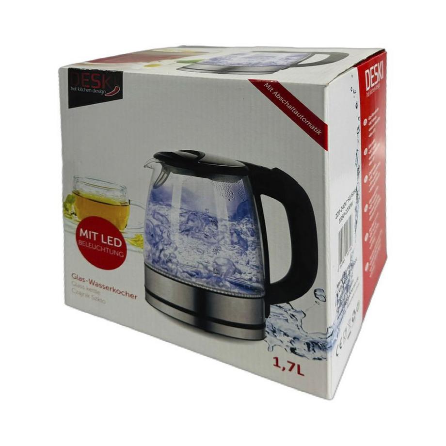 Deski Bouilloire 1.7L verre/inox  