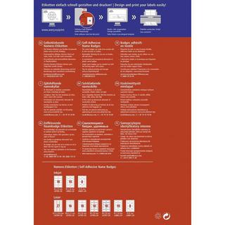 Avery-Zweckform Etichetta per nome 80 x 50 mm Seta all'acetato Bianco 200 pz. Staccabile Stampante laser a colo  