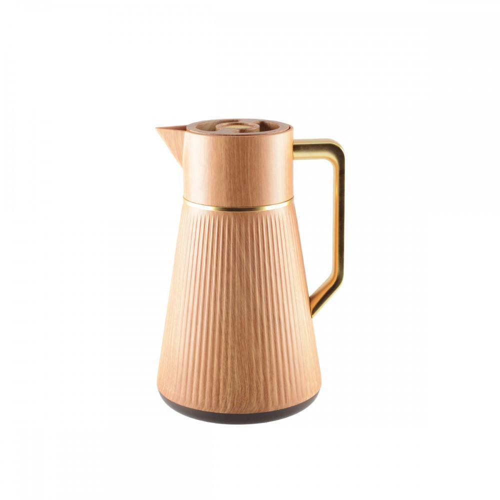 Aulica CAFETIERE BOIS AVEC ANSE DOREE 1L  