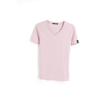 T-shirt in cotone con grande scollo a V 160G