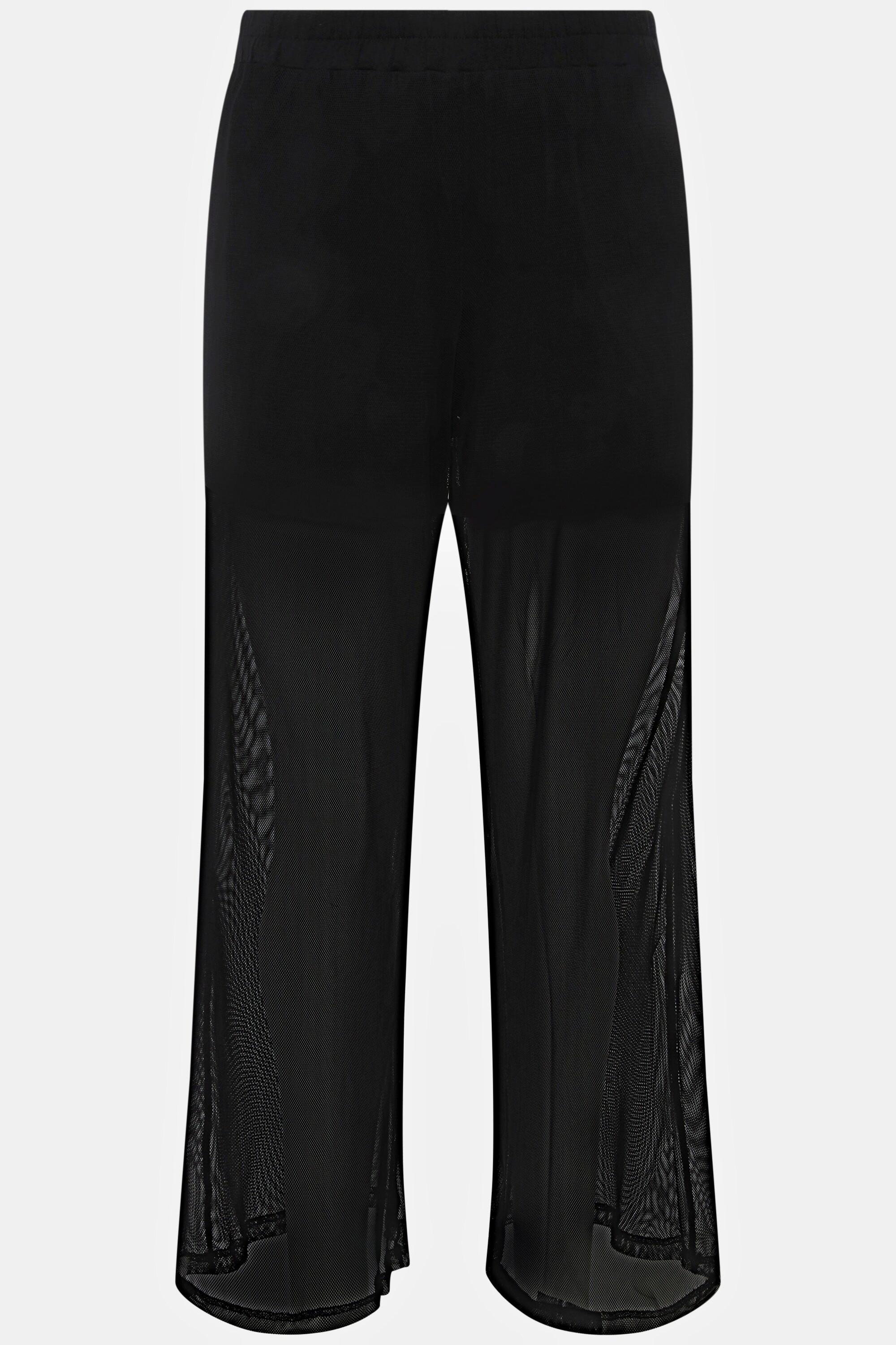 Ulla Popken  Pantalon en tulle transparent. Taille élastique, jambe large. 