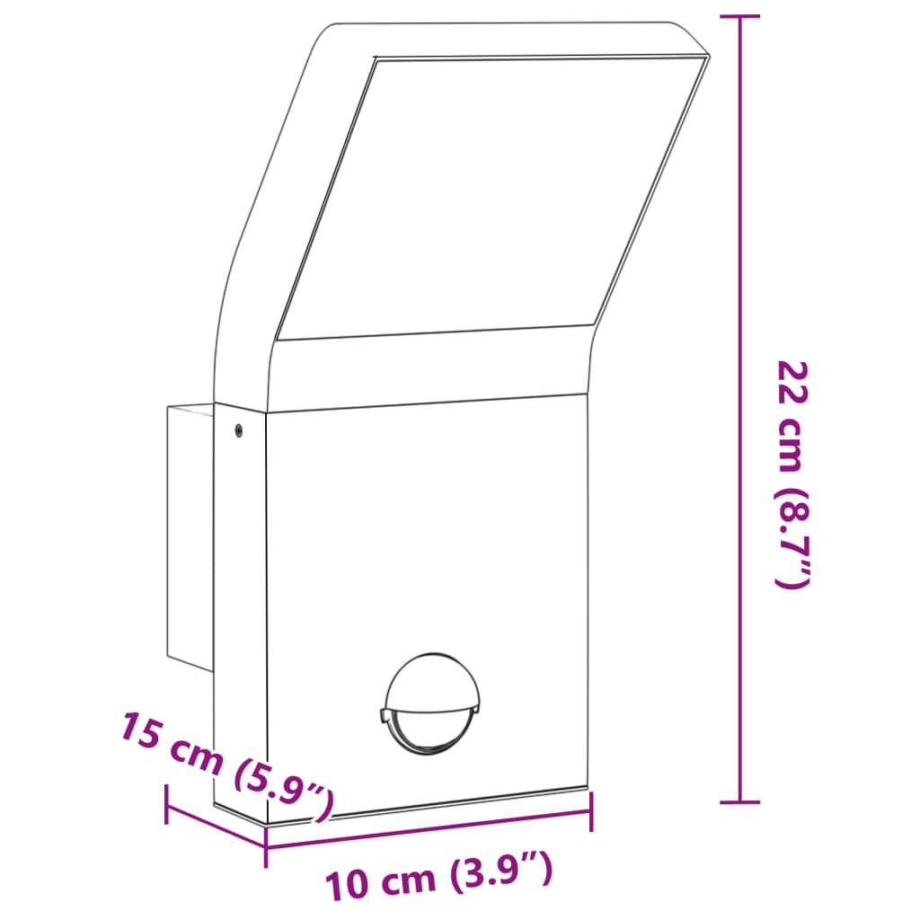 VidaXL applique da parete per esterni Alluminio  