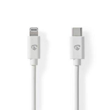 Cavo Lightning | USB 2.0 | Apple Lightning, 8-pin | USB-C™ Maschio | 480 Mbps | Nichelato | 2,00 m | Rotondo | PVC | Bianco | Etichetta