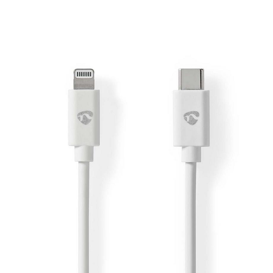 Nedis  Cavo Lightning | USB 2.0 | Apple Lightning, 8-pin | USB-C™ Maschio | 480 Mbps | Nichelato | 2,00 m | Rotondo | PVC | Bianco | Etichetta 