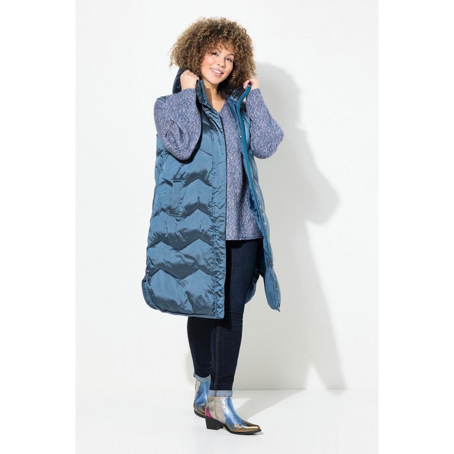 Ulla Popken HYPRAR Gilet Matelassé Fonctionnel Capuche Col Montant Recyclé  