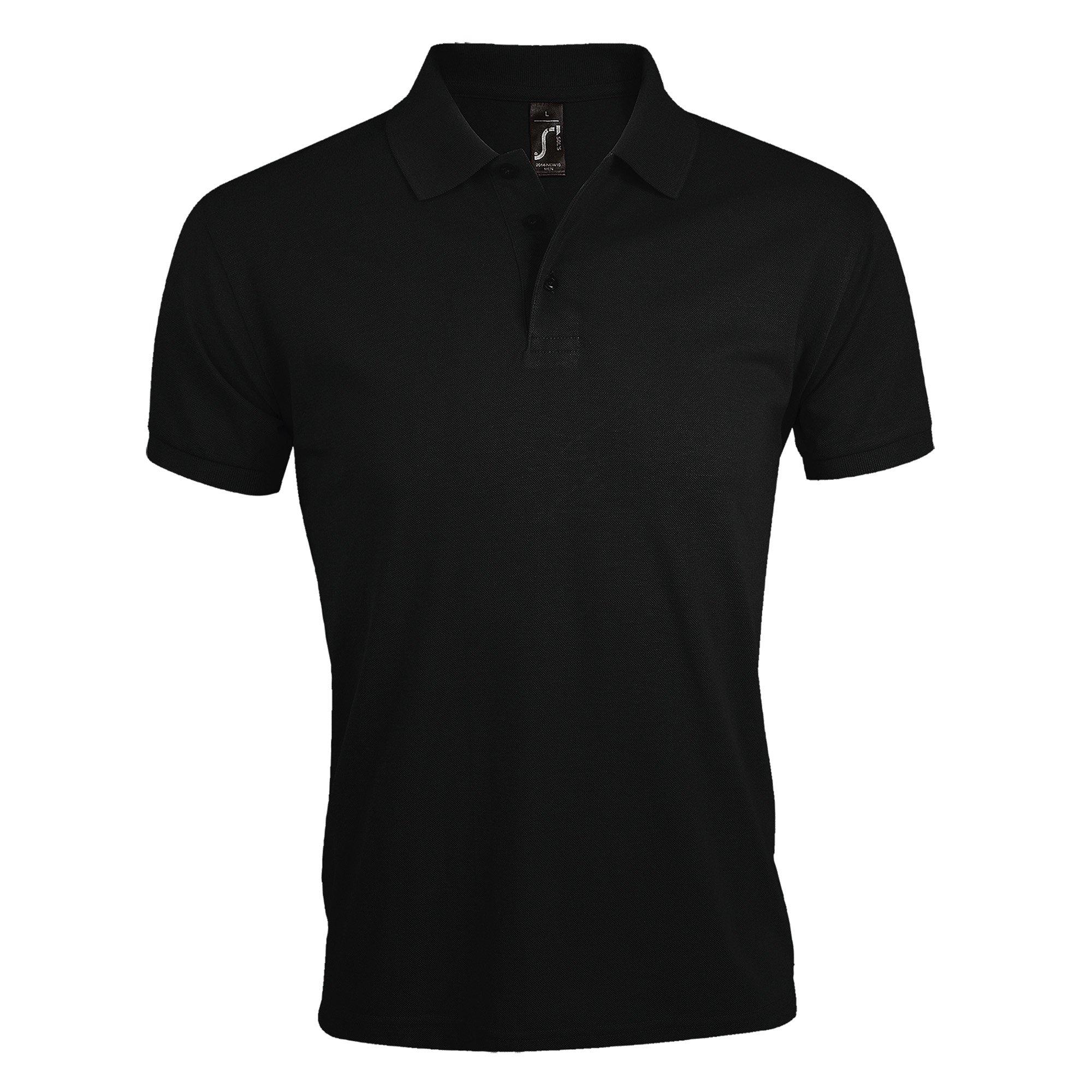 Image of Prime Pique Poloshirt, Kurzarm Herren Schwarz 3XL