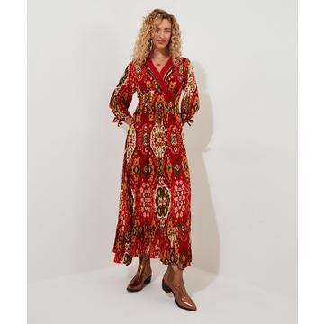 Bold Print Wickel-Maxikleid