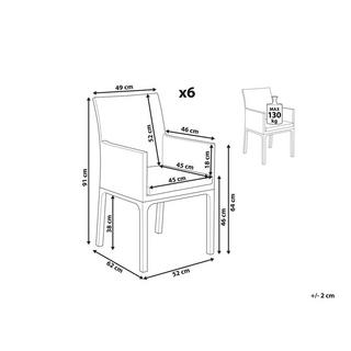Beliani Set mit 6 Stühlen aus Polyester Modern BACOLI  