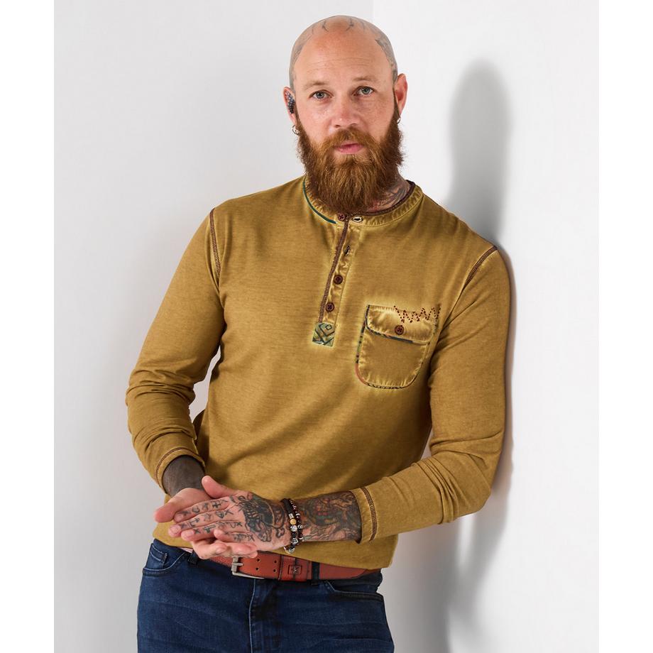 Joe Browns Henley a maniche lunghe con tasca sul petto  