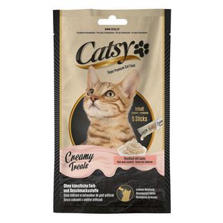 CATSY  Creamy Treats Snacks thon avec saumon - Multipack 