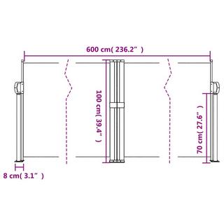 VidaXL tenda da sole laterale retrattile  