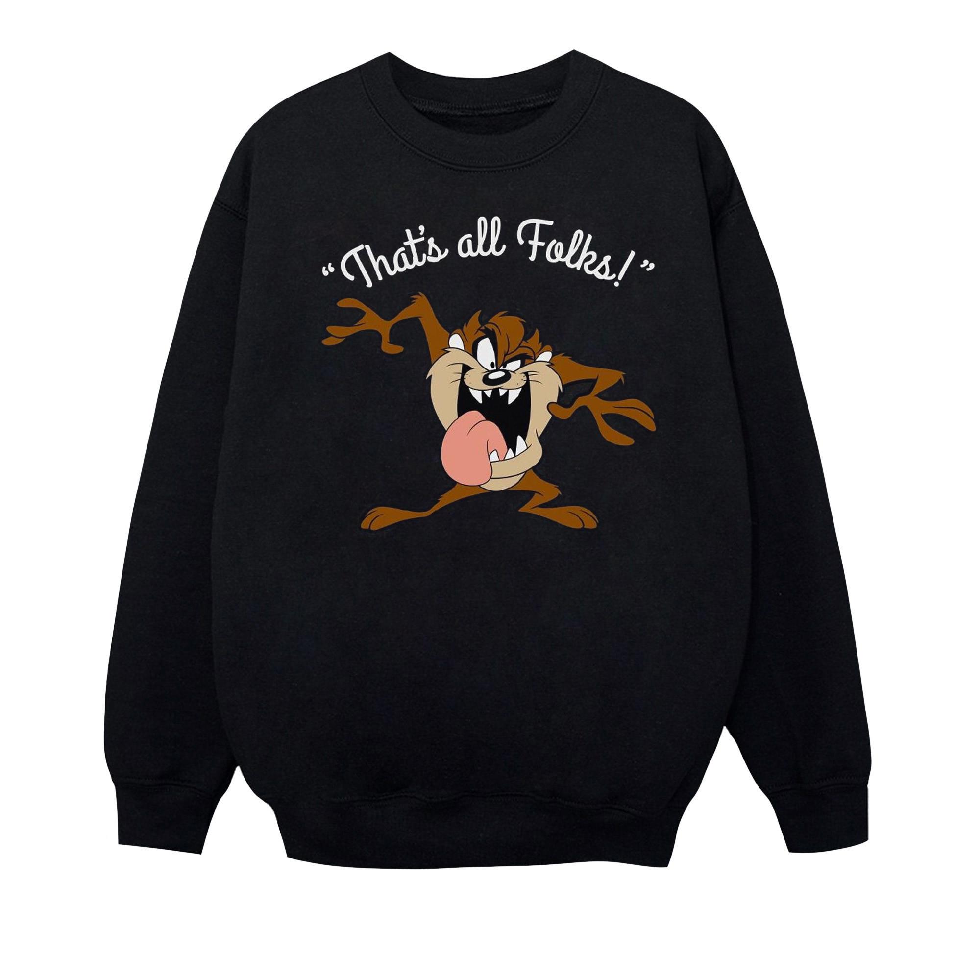 Image of That's All Folks Sweatshirt Unisex Schwarz 140/146