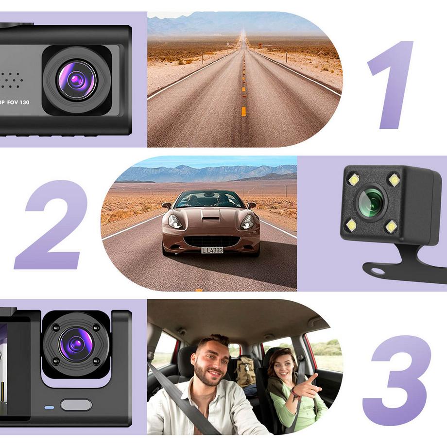 Avizar  Dashcam Pare brise Avant recul Intérieur 