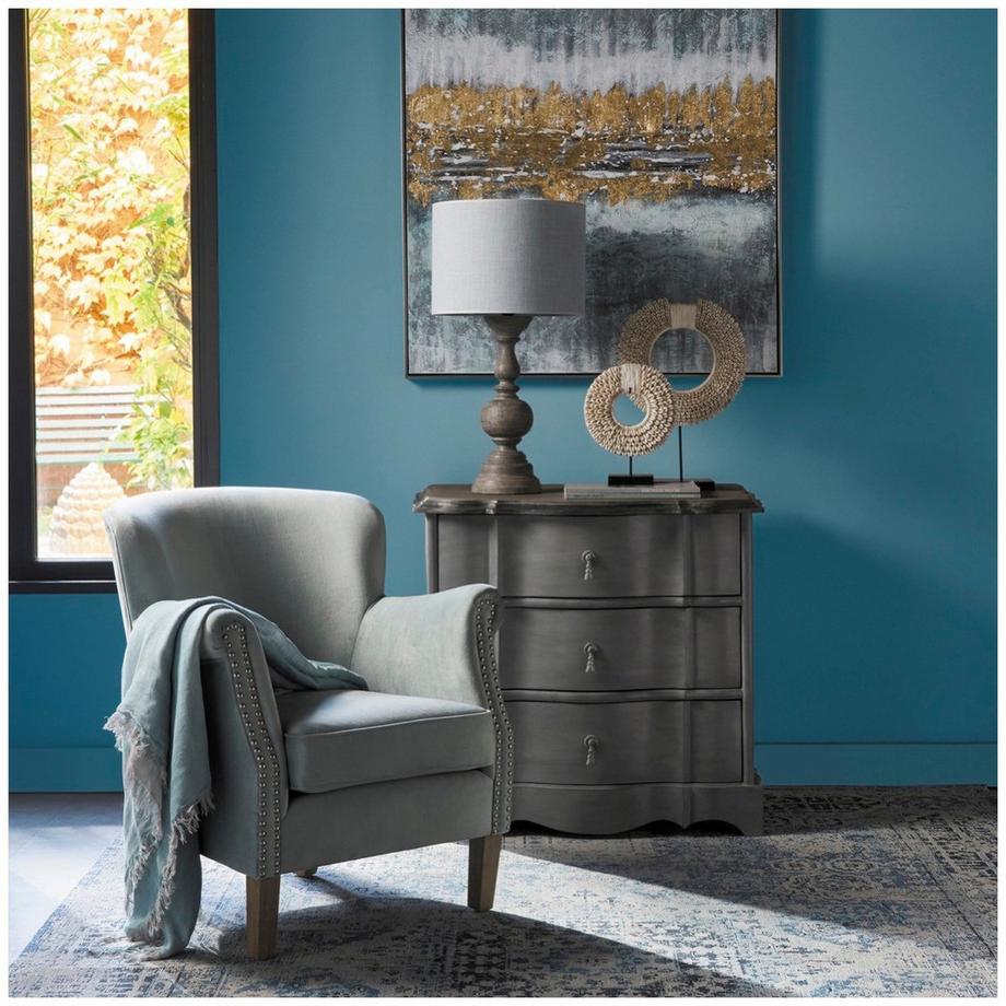 Blanc d'Ivoire Fauteuil Claude velours beige  