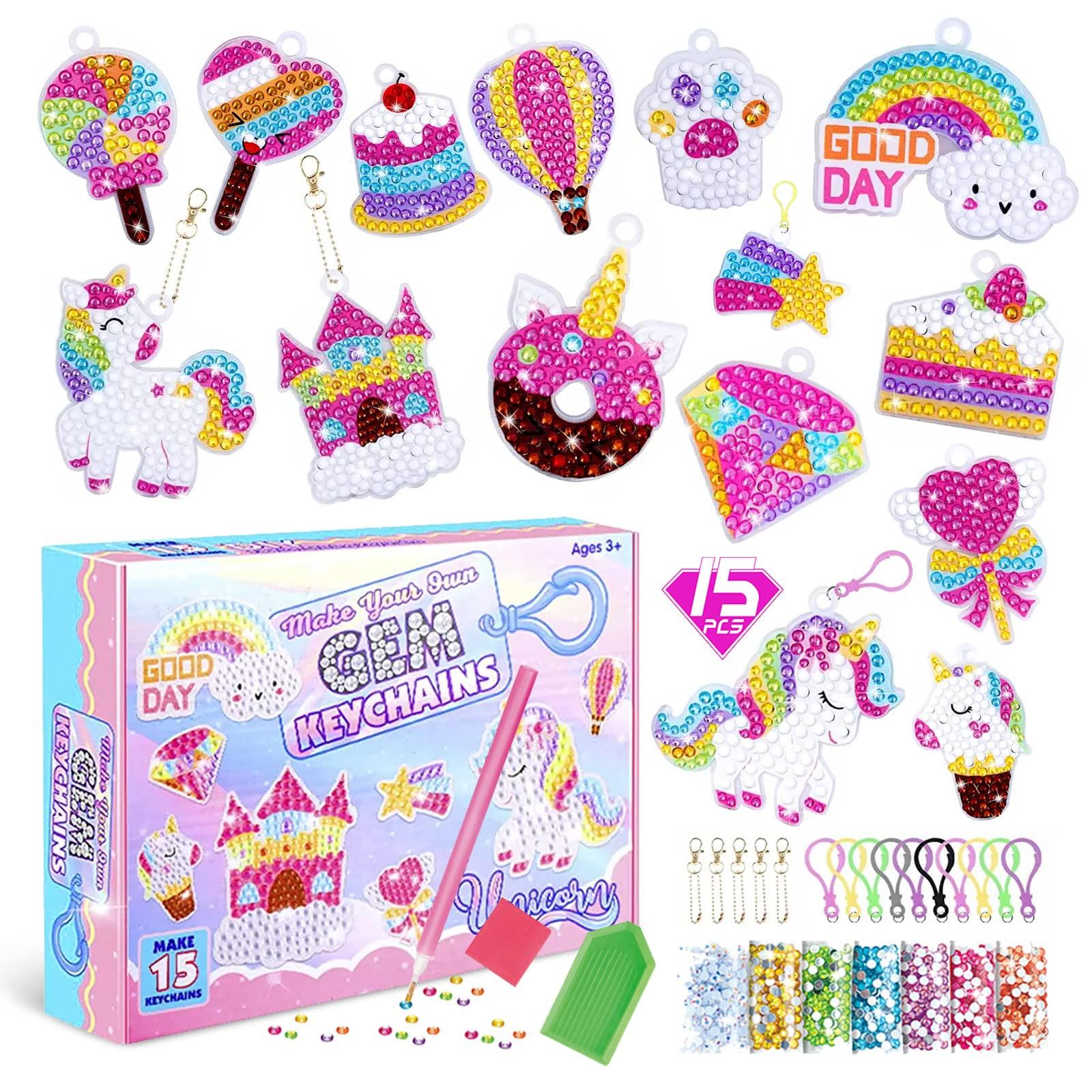 Activity-board  Diamant Malerei Kinder, Diamant Schlüsselanhänger DIY Diamant Malerei Schlüsselanhänger Kits Kinder 5D Einhorn Diamant 