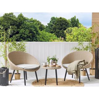 Beliani Bistro Set aus PE Rattan Boho ORTIGIA  