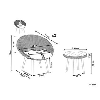 Beliani Bistro Set aus PE Rattan Boho ORTIGIA  