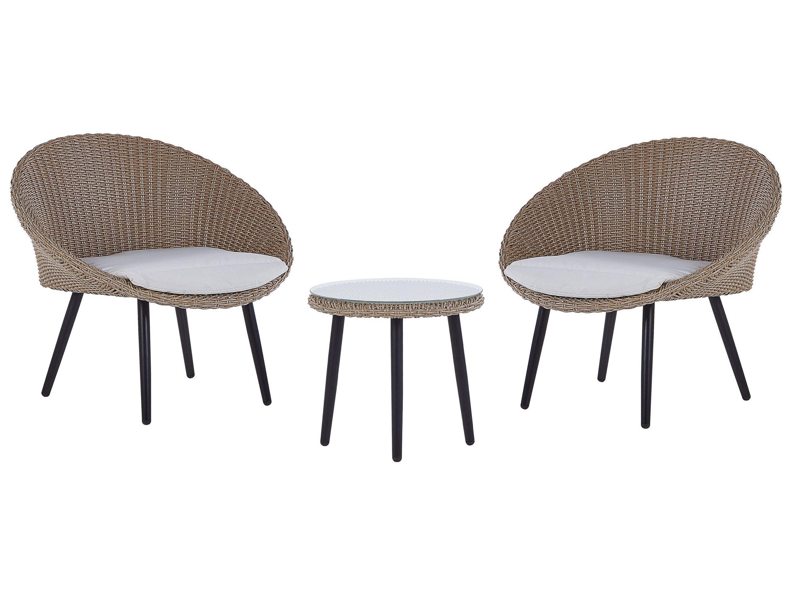 Beliani Bistro Set aus PE Rattan Boho ORTIGIA  